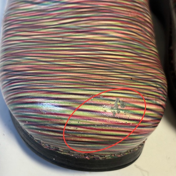 dansko 39 professional style stripe clog shoe multi-color pre-owned - Picture 10 of 13